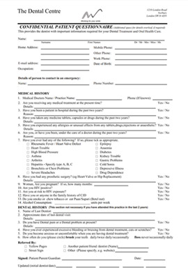 Medical History Form
