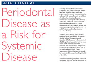Periodontal Disease as a Risk for Systemic Disease